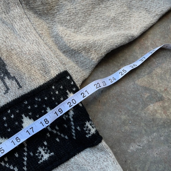 VTG Eddie Bauer Womens L Wool Moose Tree Fair Isle Cardigan Sweater Made in USA - Picture 5 of 6